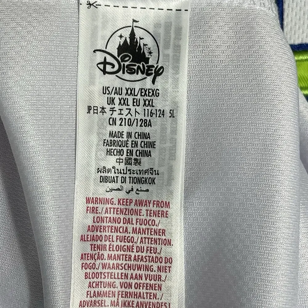 Disney Monster Inc‎ Jersey Mens XXL White Wazowski Embroidered Graphic Button Up